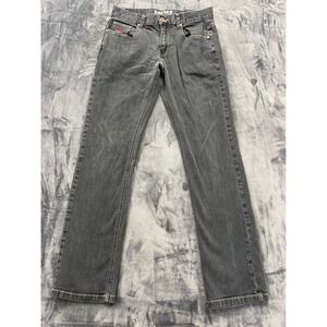 Soviet Jeans Straight Leg Mens 32 Faded Black Stretch Denim Red Star Y2K Grunge